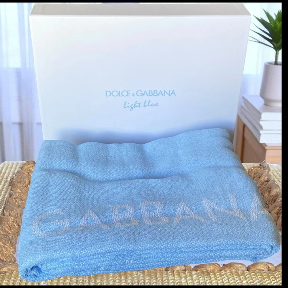 Dolce&Gabbana Light blue large beach towel -New in box